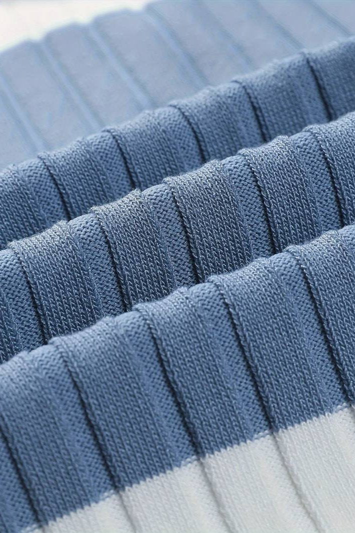 Men's Textured Stripe Knitted Summer Polo