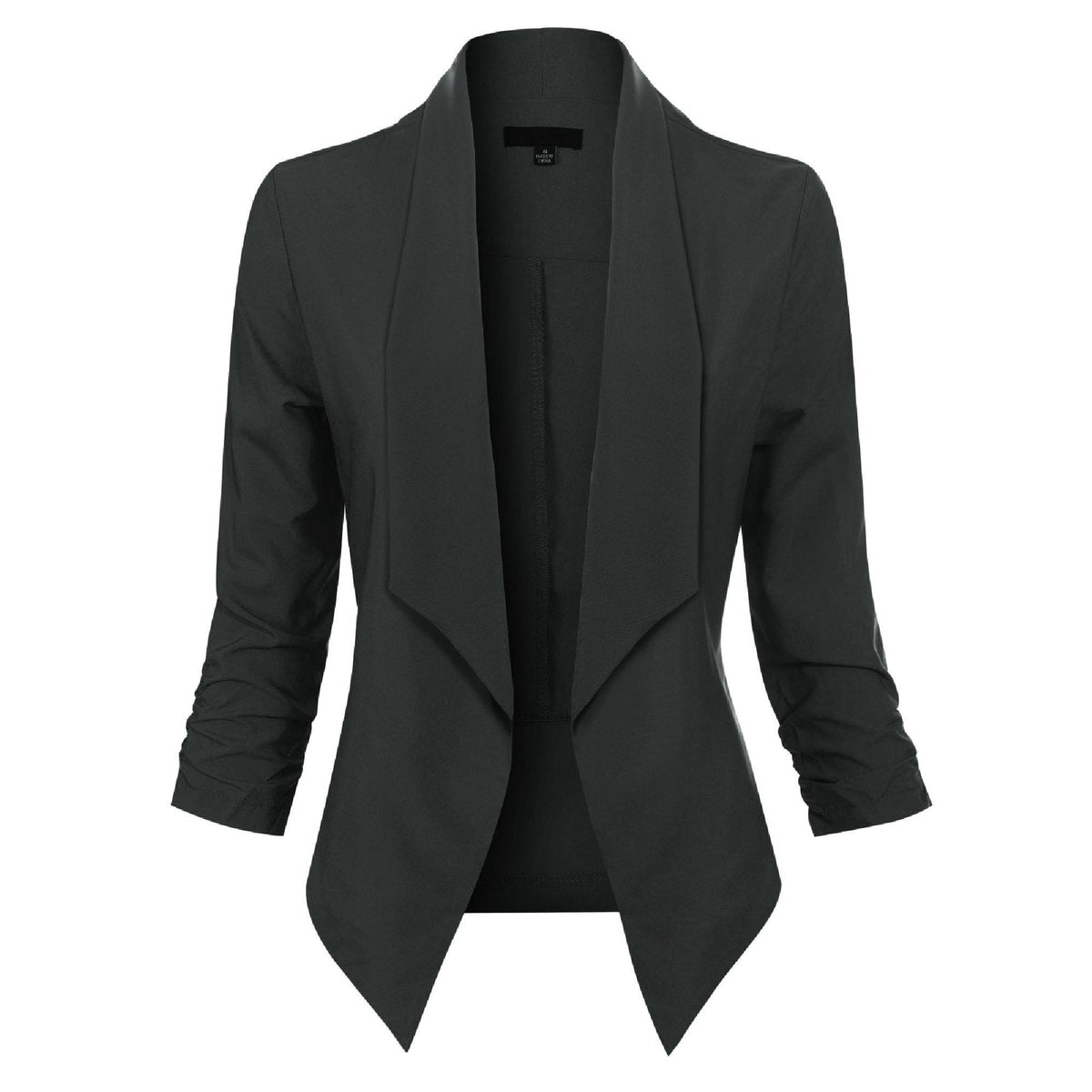 Women's Smart Edge-to-Edge Blazer with Ruched Sleeves