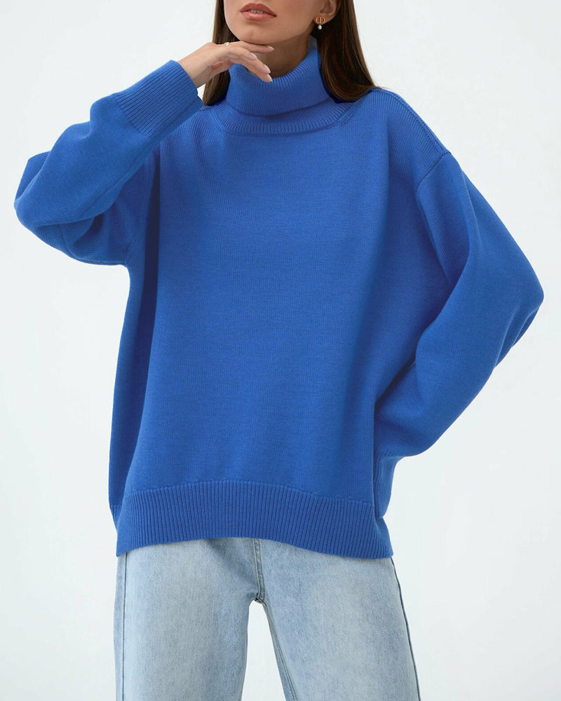 Women's Relaxed Winter Polo Neck Pullover