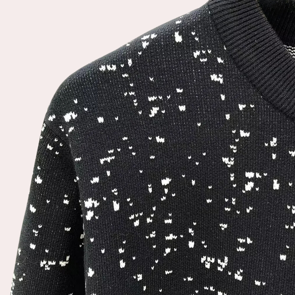 Men's Printed Crew Neck Knit Pullover