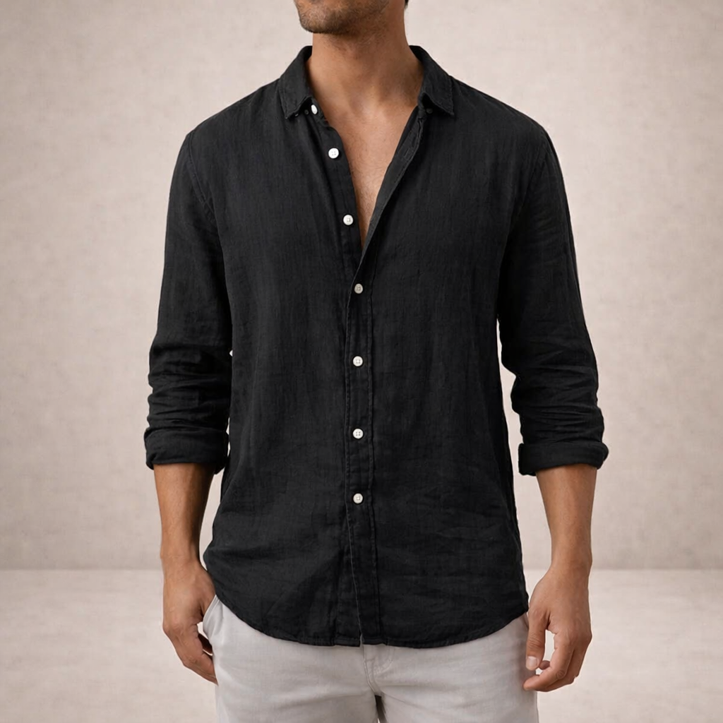 Men's Regular Fit Linen Casual Shirt