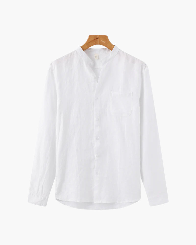 Men's Relaxed Long Sleeve Linen Shirt