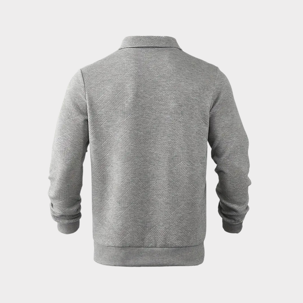 Men's Textured Half-Zip Polo Sweat