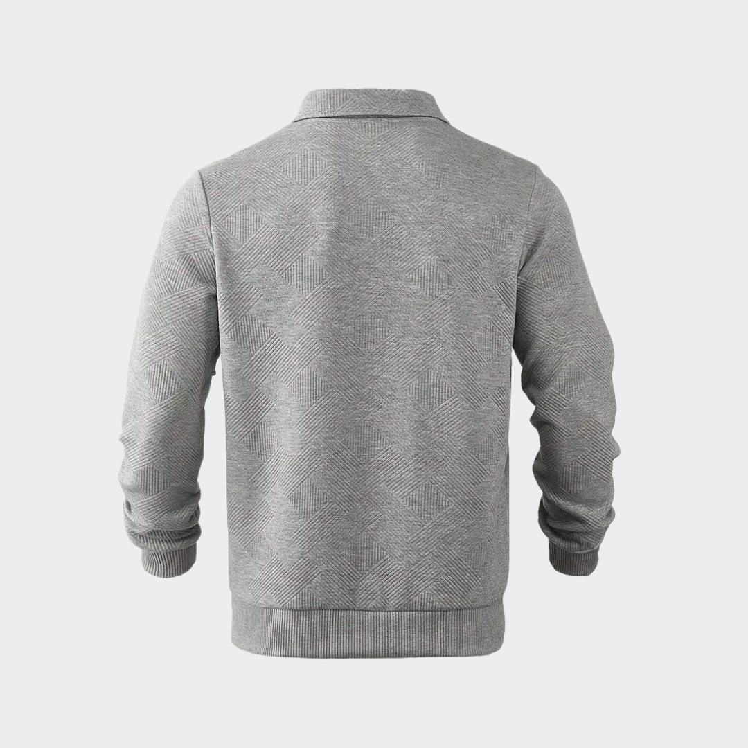 Men's Textured Half-Zip Polo Sweat