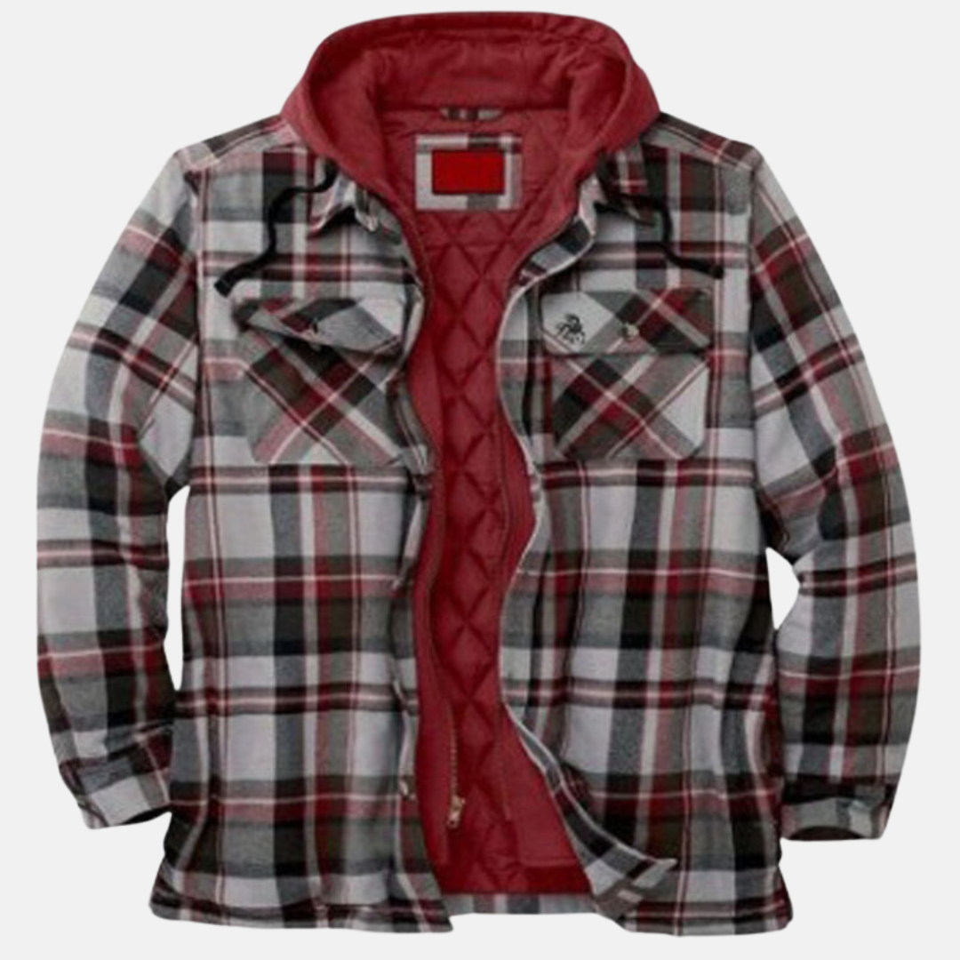 Men's Printed Quilted Hooded Overshirt