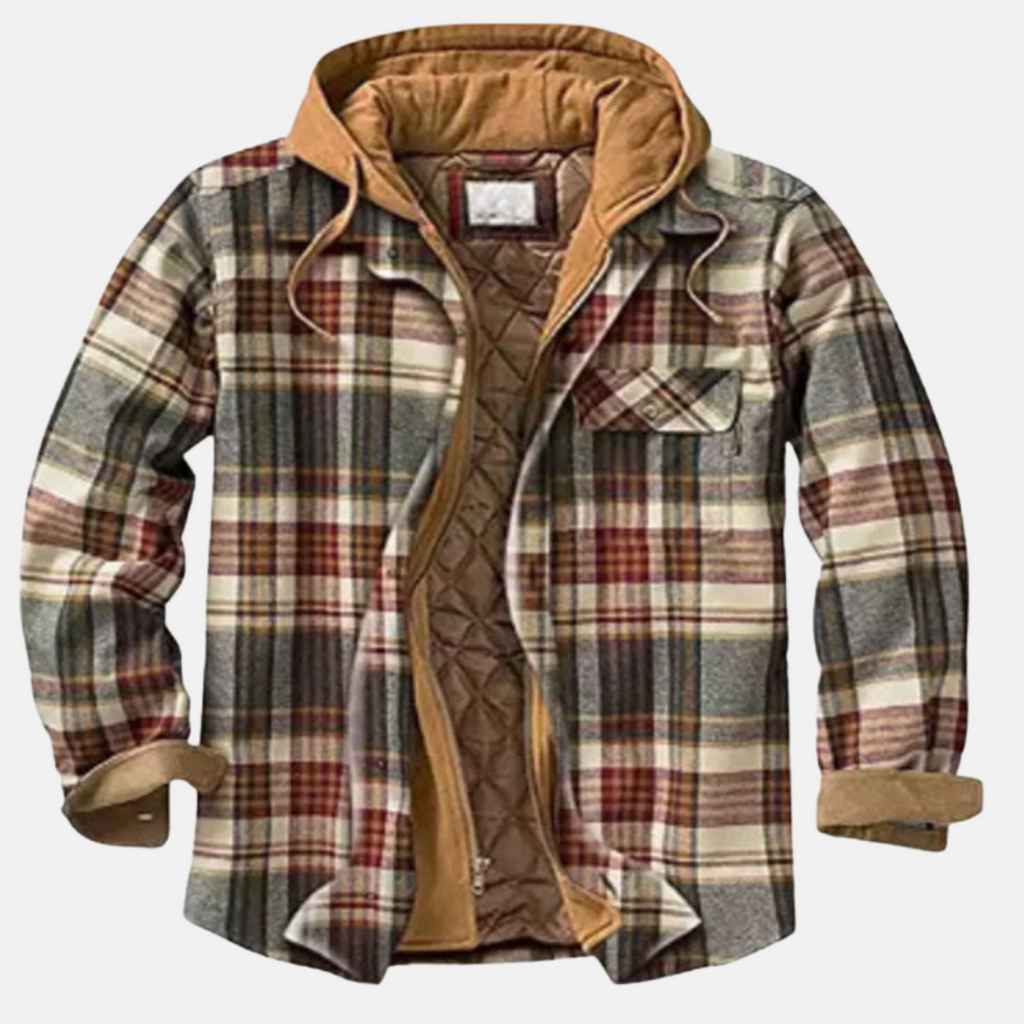 Men's Printed Quilted Hooded Overshirt