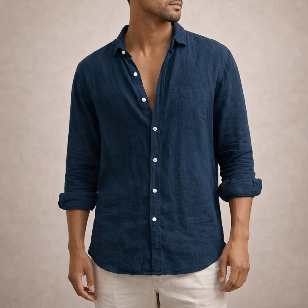 Men's Regular Fit Linen Casual Shirt