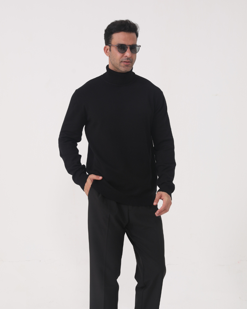 Men's Classic Fine Knit Polo Neck Pullover