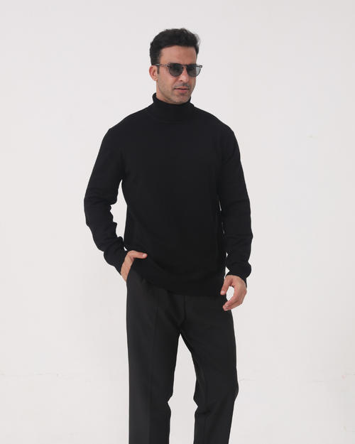 Men's Classic Fine Knit Polo Neck Pullover