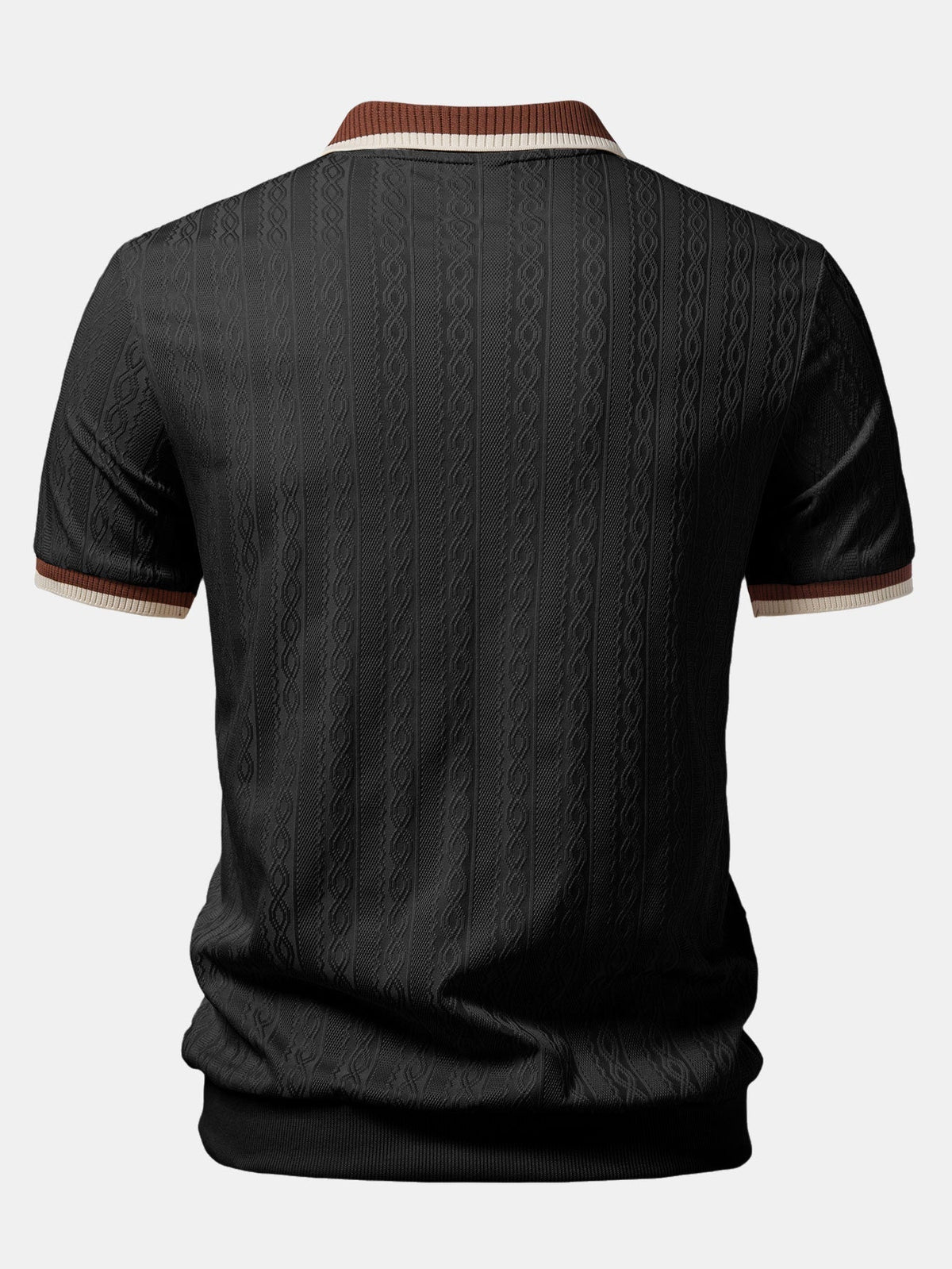 Men's Tailored Fit Quarter-Zip Textured Polo