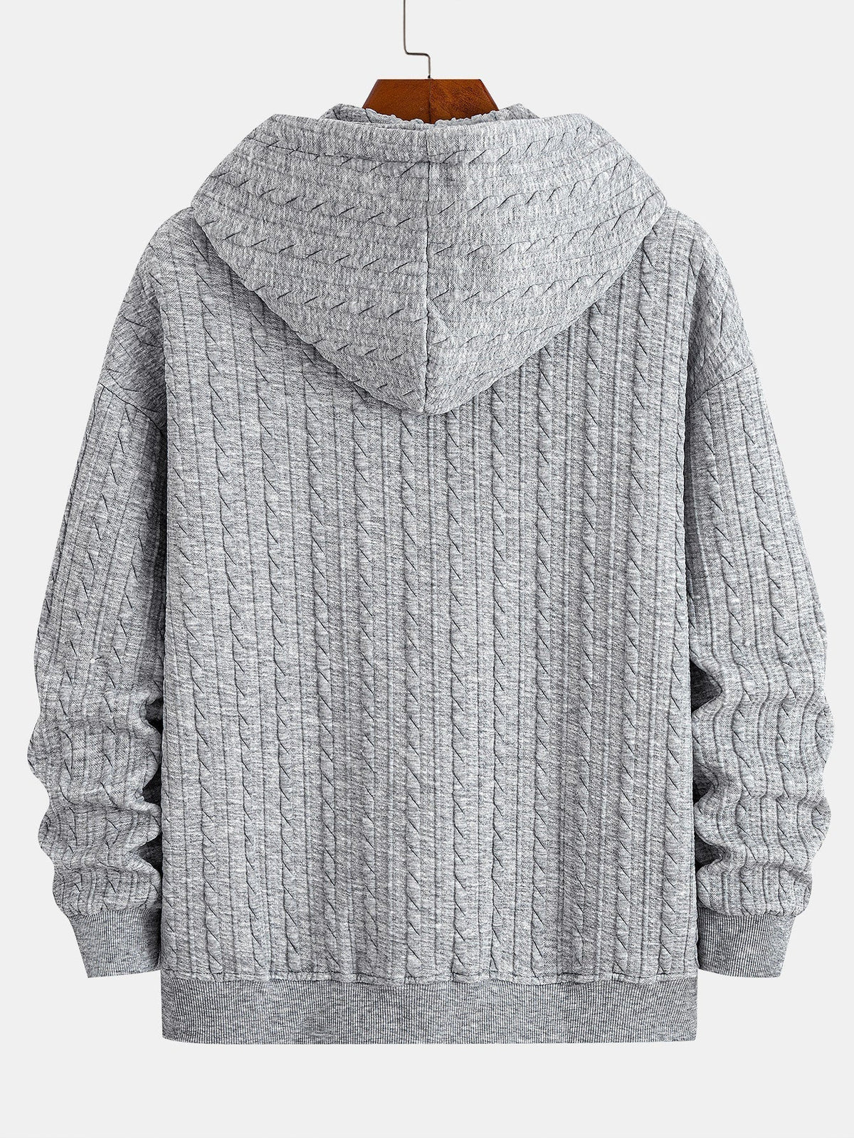 Men's Textured Jacquard Hooded Top Tracksuit Set