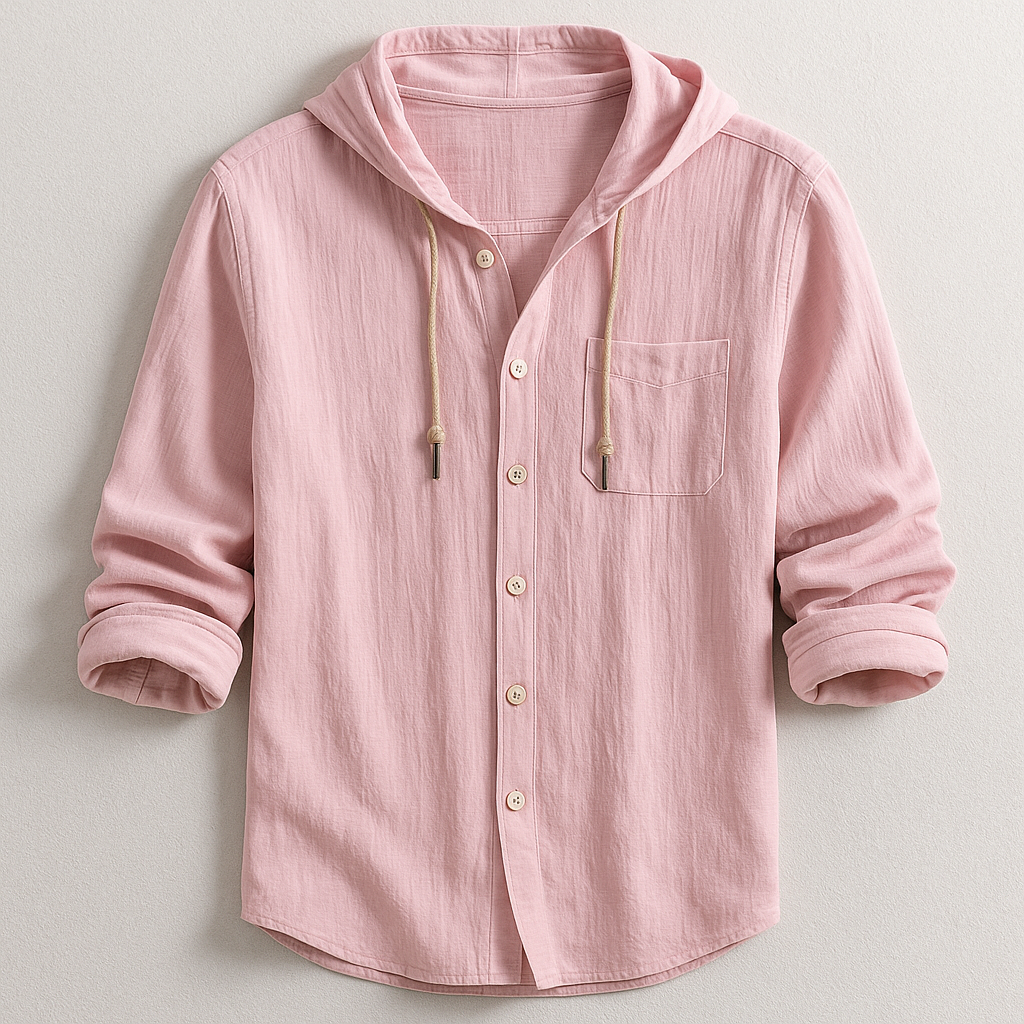 Men's Relaxed Hooded Button-Through Overshirt