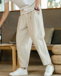 Men's Tapered Cotton Drawstring Trousers