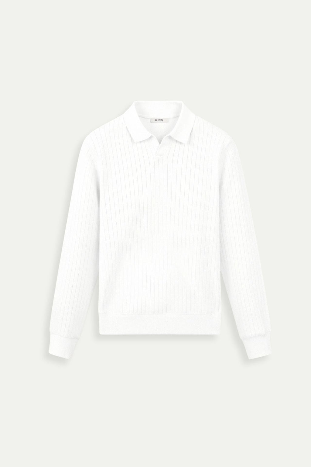 Men's Long Sleeve Ribbed Knitted Polo