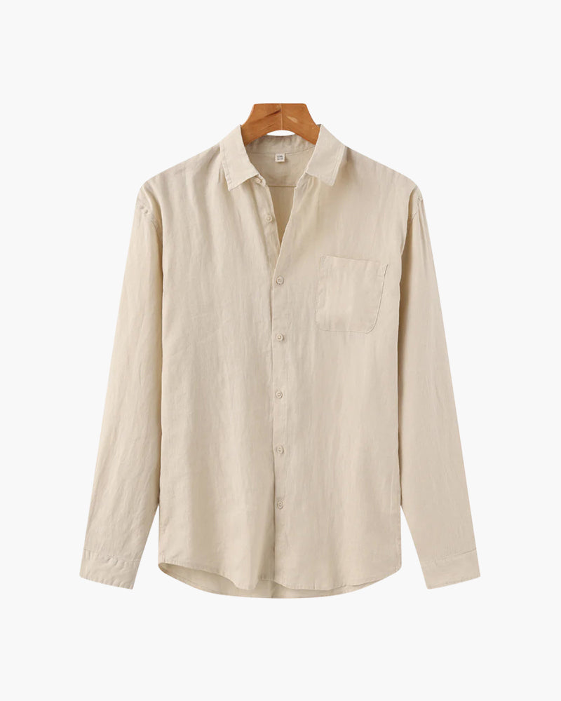 Men's Relaxed Long Sleeve Linen Shirt