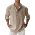 Men's Relaxed Fit Summer Linen Henley