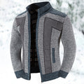 Men's Zip-Through Stand Collar Knit Cardigan