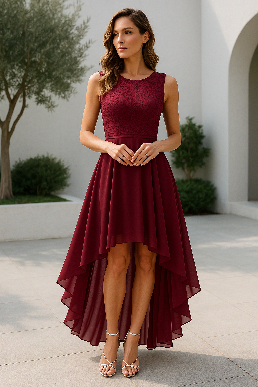 Women's Elegant High-Low Occasion Dress