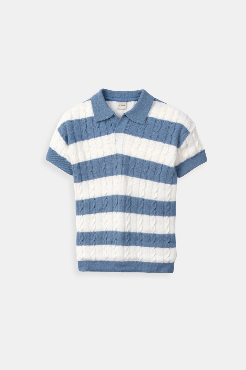 Men's Textured Stripe Knitted Summer Polo