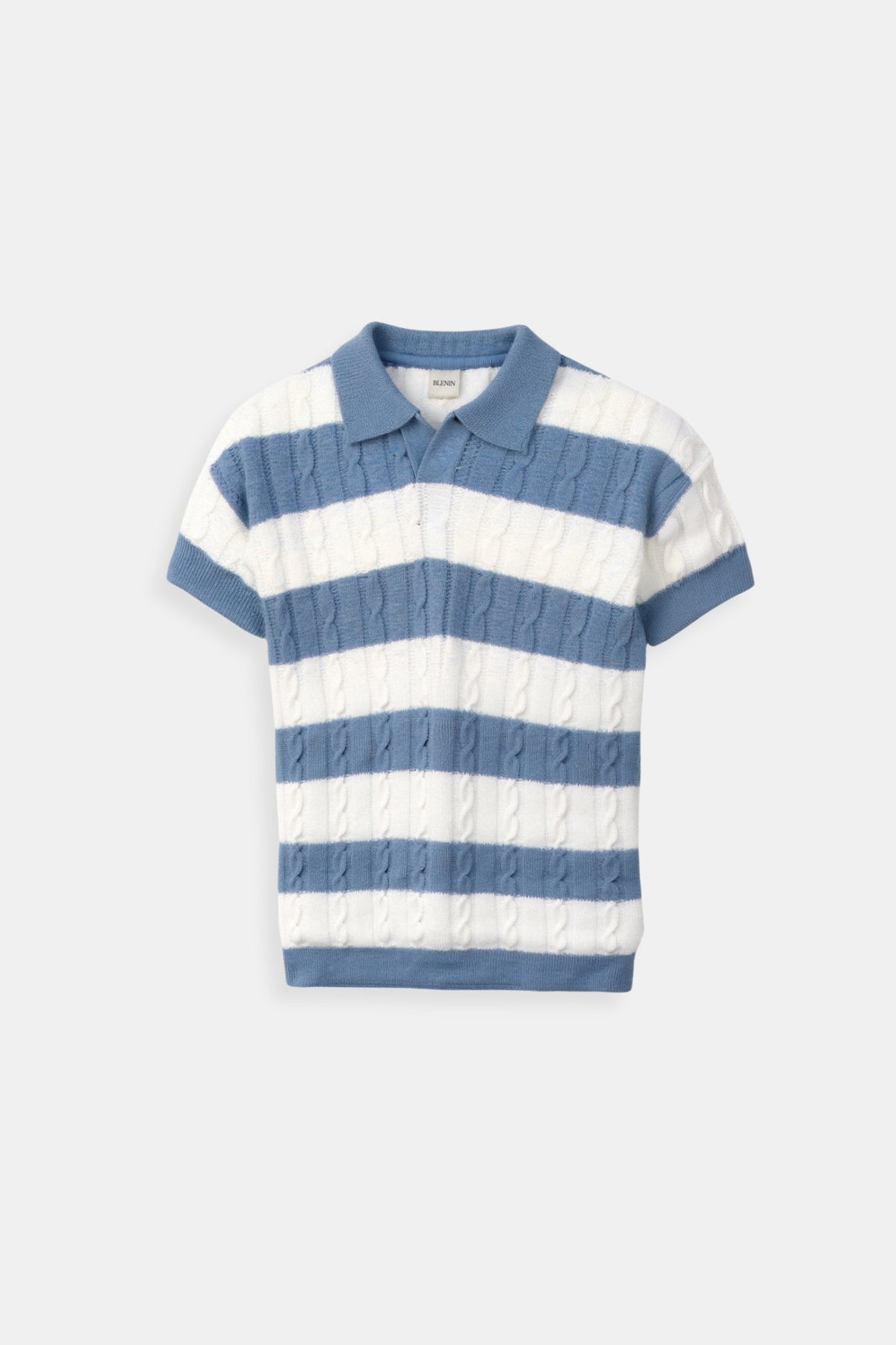 Men's Textured Stripe Knitted Summer Polo