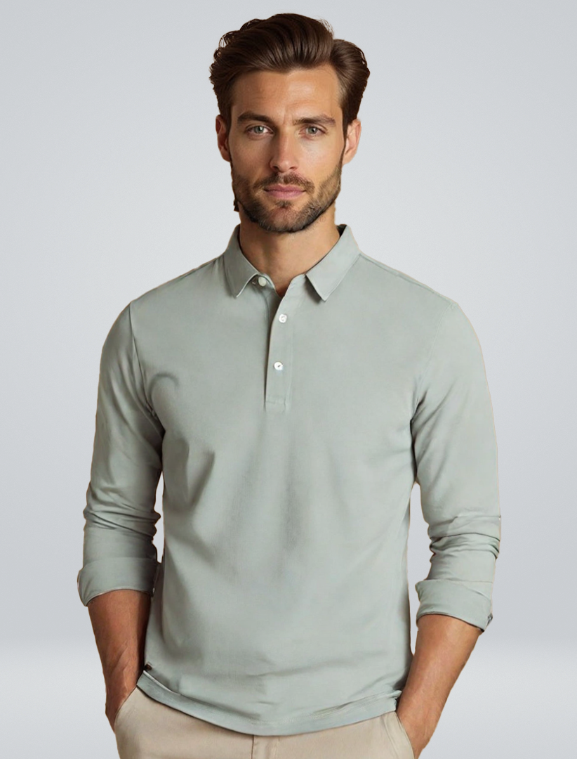 Men's Refined Tailored Long Sleeve Polo