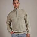 Men's Textured Yoke Cable Knit Half-Zip Pullover