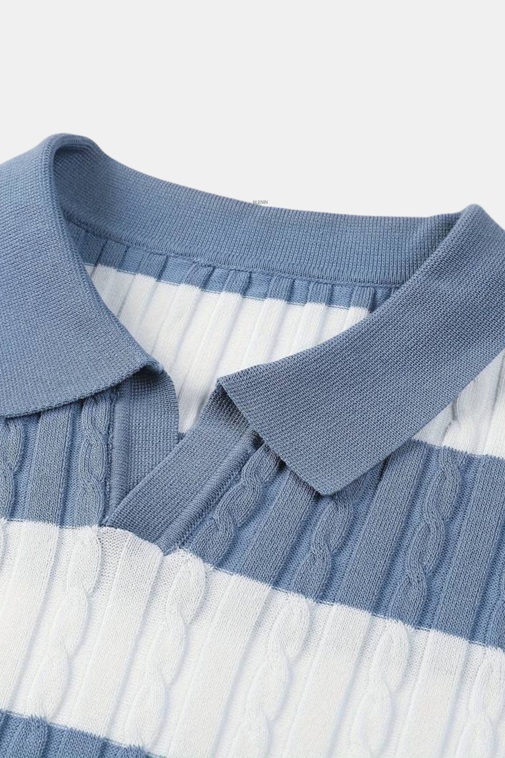 Men's Textured Stripe Knitted Summer Polo