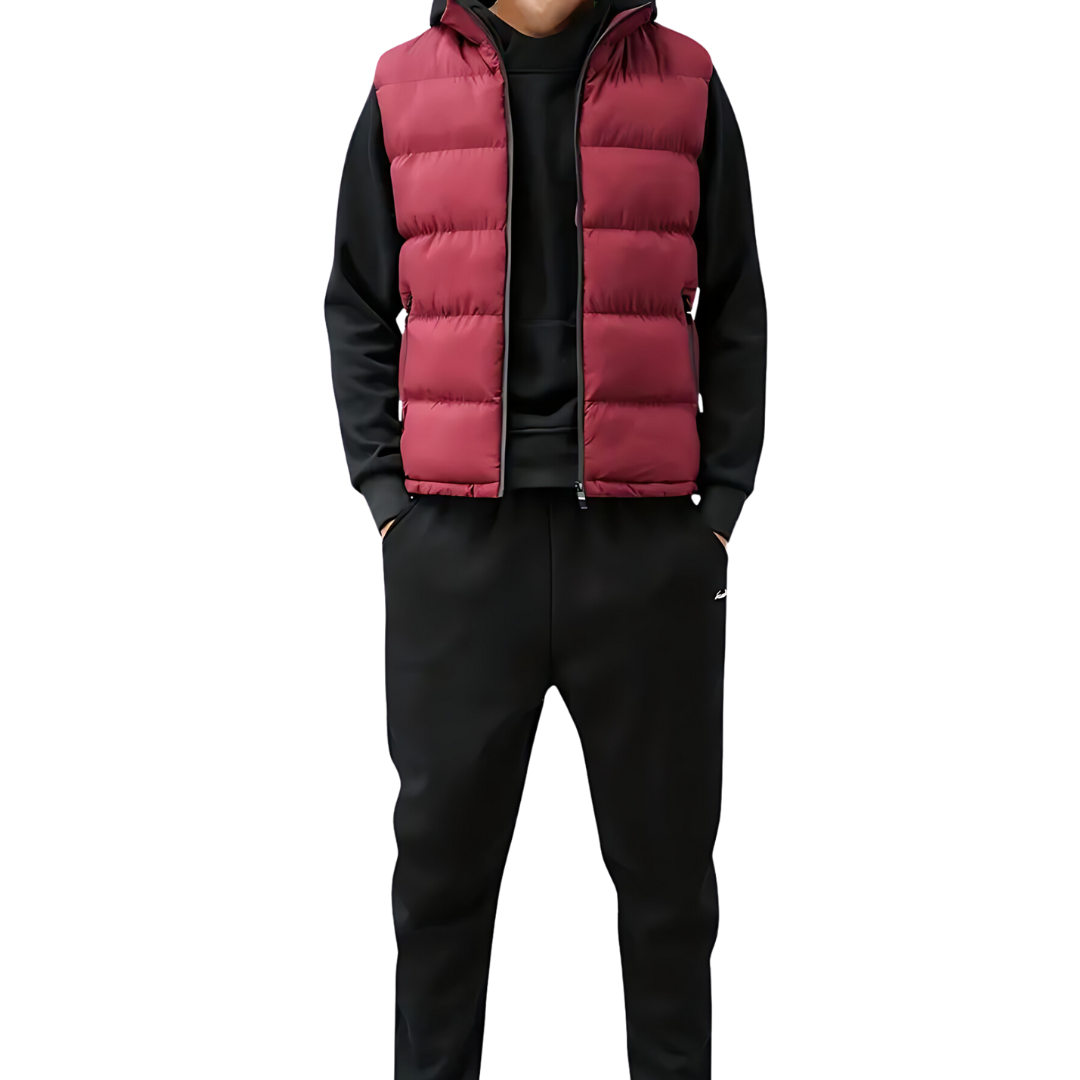 Men's Padded High Collar Quilted Gilet