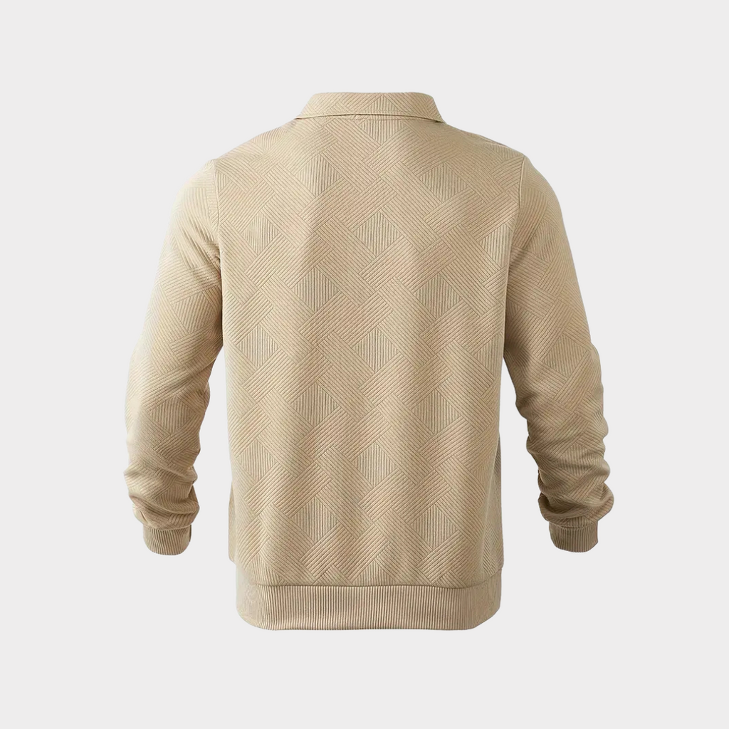 Men's Textured Half-Zip Polo Sweat