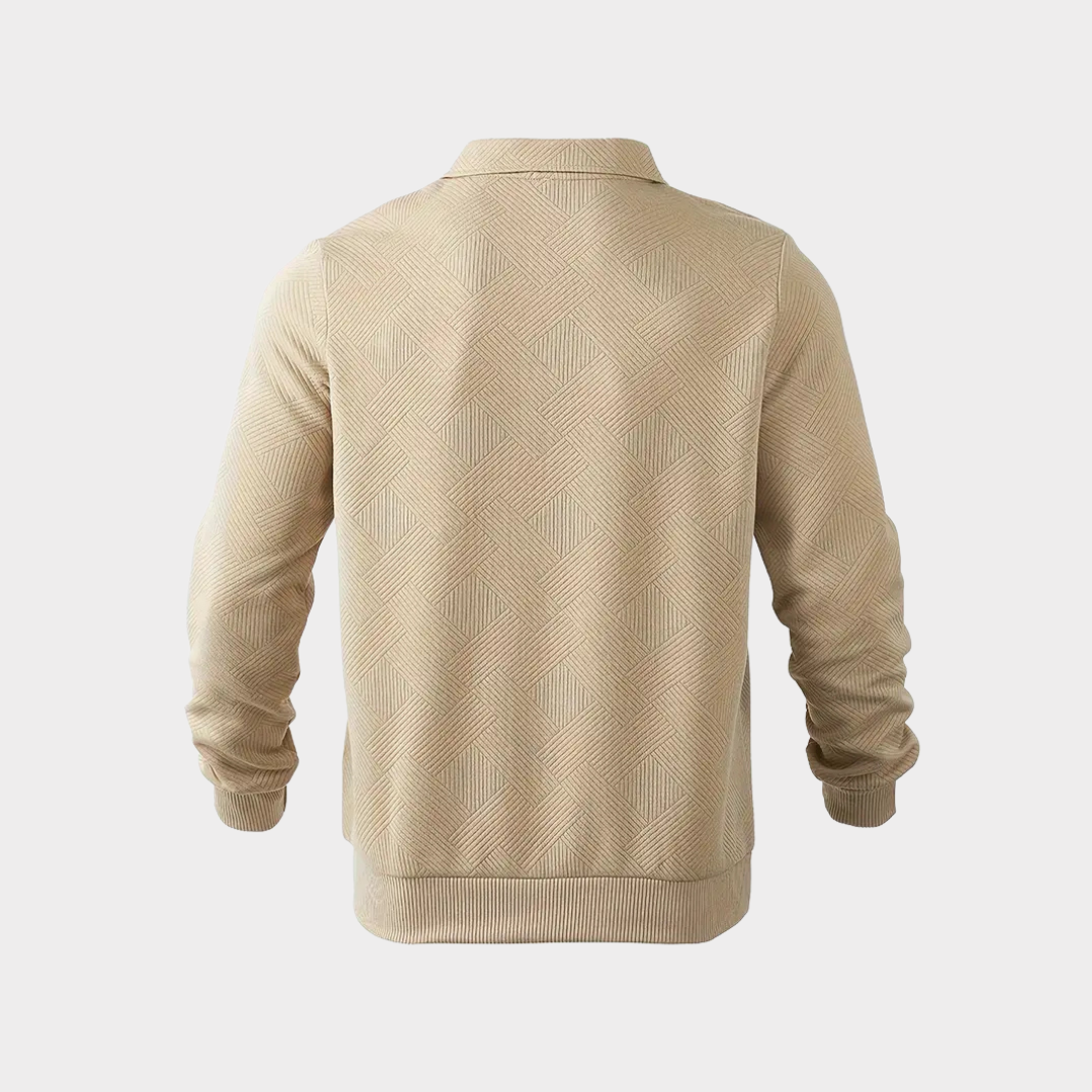 Men's Textured Half-Zip Polo Sweat