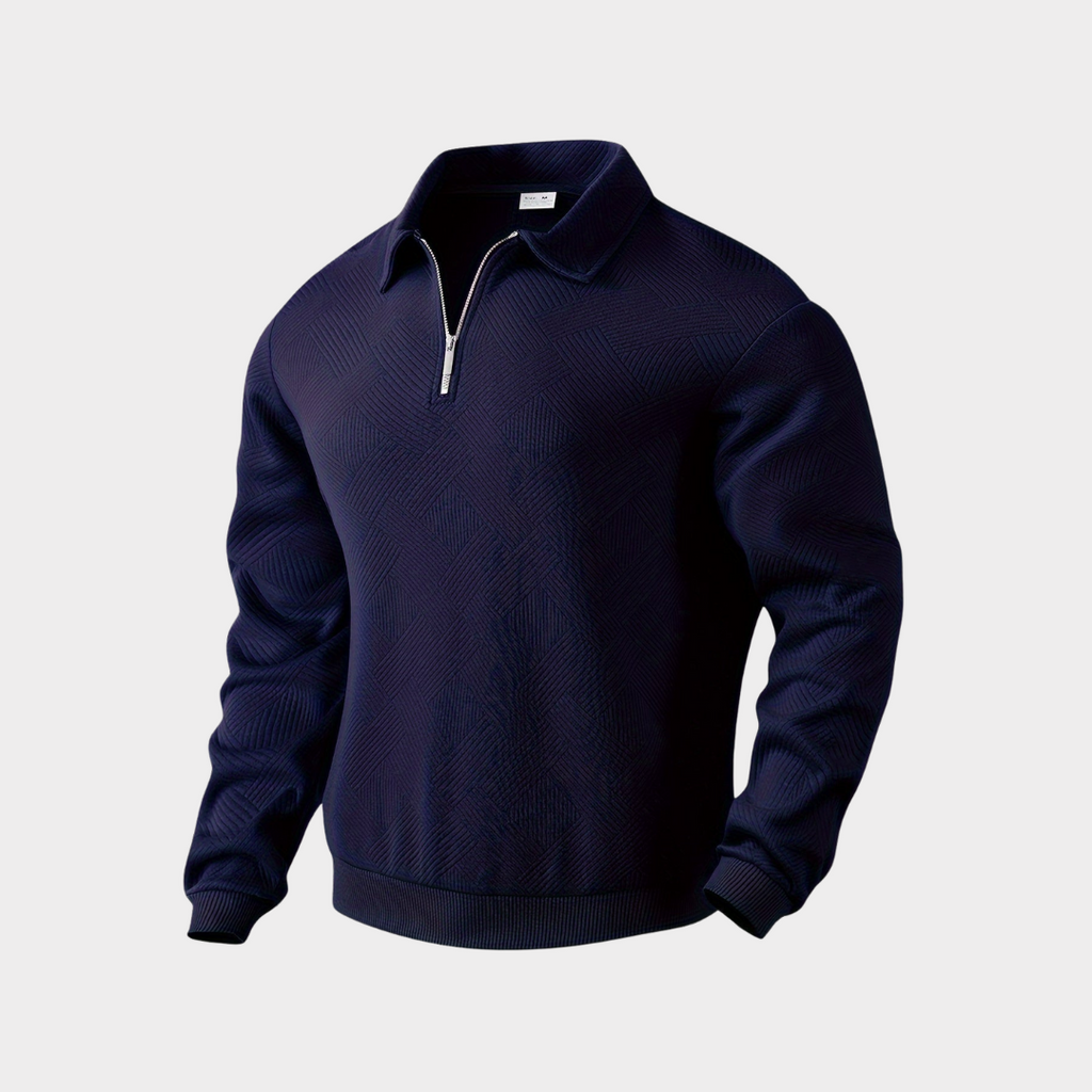 Men's Textured Half-Zip Polo Sweat