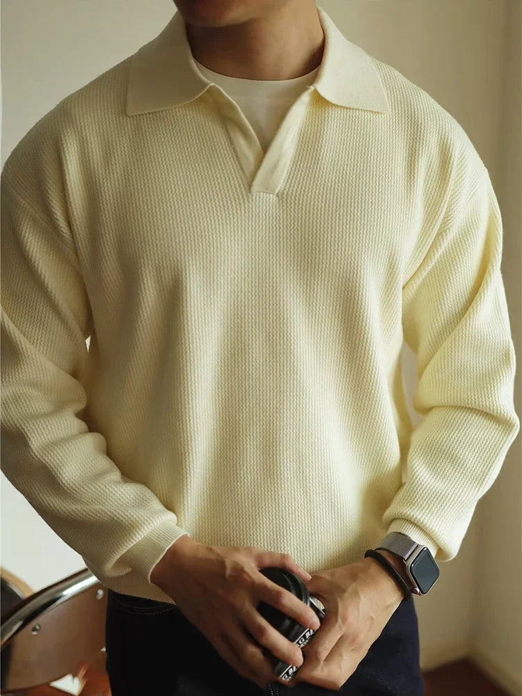 Men's Smart Casual Knitted Polo Pullover