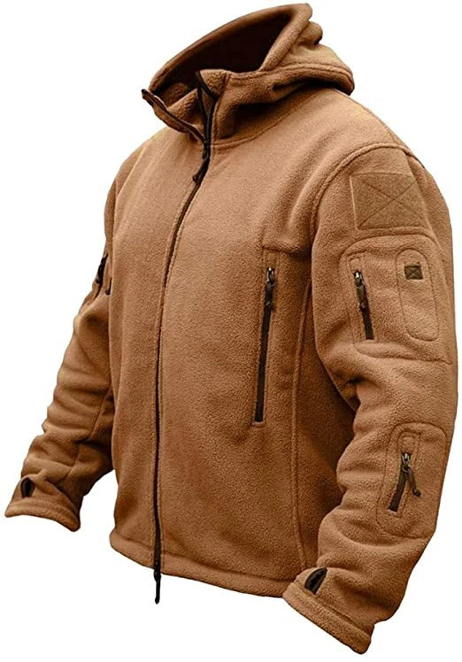 Men's Multi-Pocket Hooded Fleece Jacket