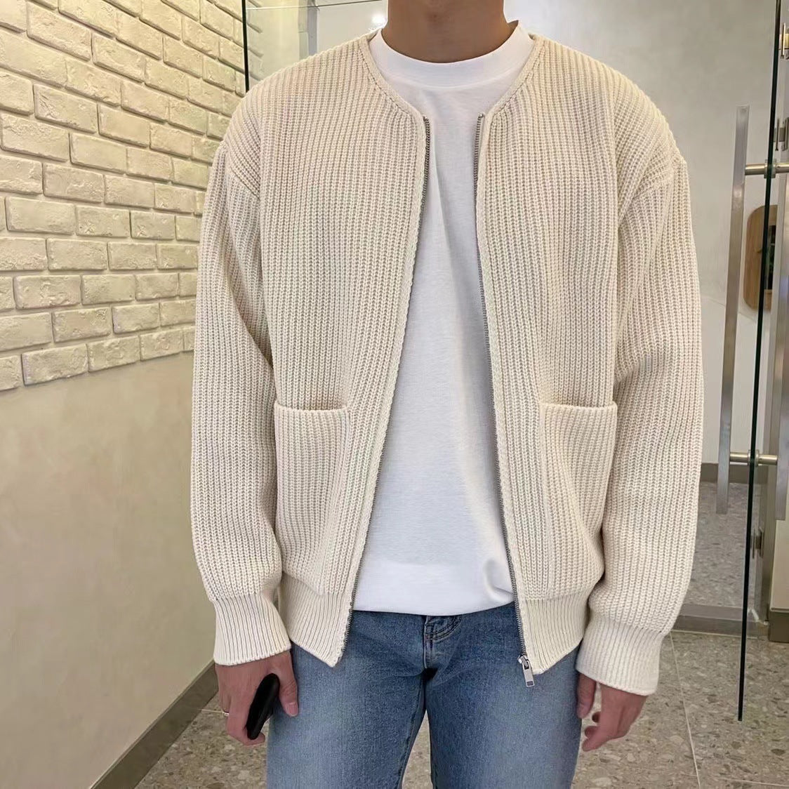 Men's Warm Casual High-Collar Knit Pullover