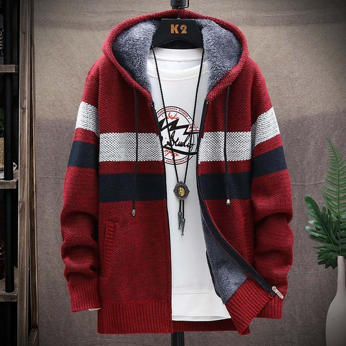 Men's Soft Zip-Through Hooded Cardigan