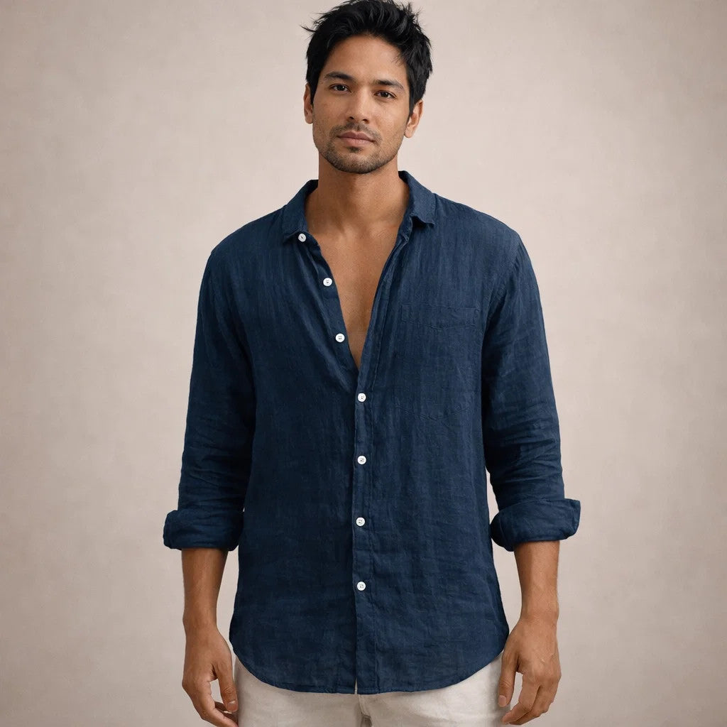 Men's Regular Fit Linen Casual Shirt