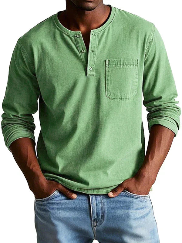 Men's Relaxed Long Sleeve Henley Layer