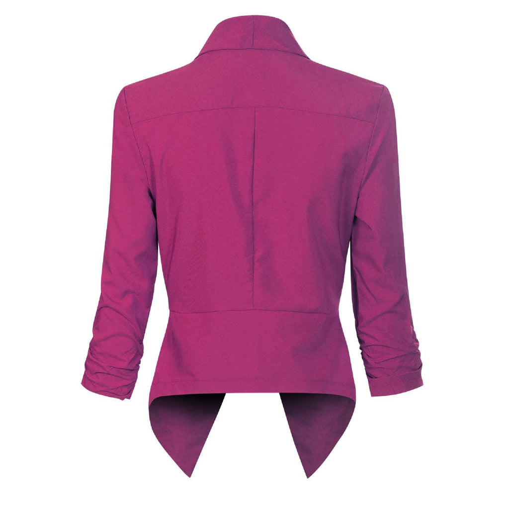 Women's Smart Edge-to-Edge Blazer with Ruched Sleeves