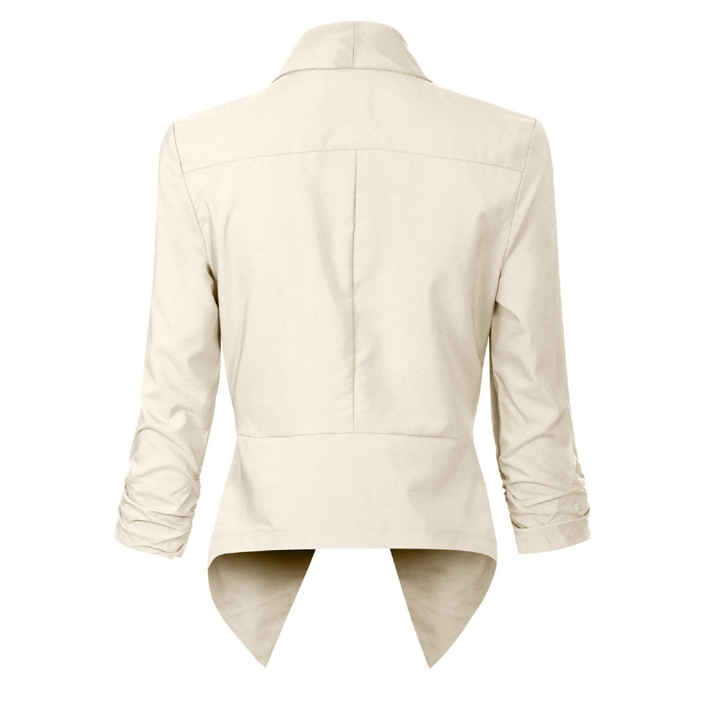 Women's Smart Edge-to-Edge Blazer with Ruched Sleeves