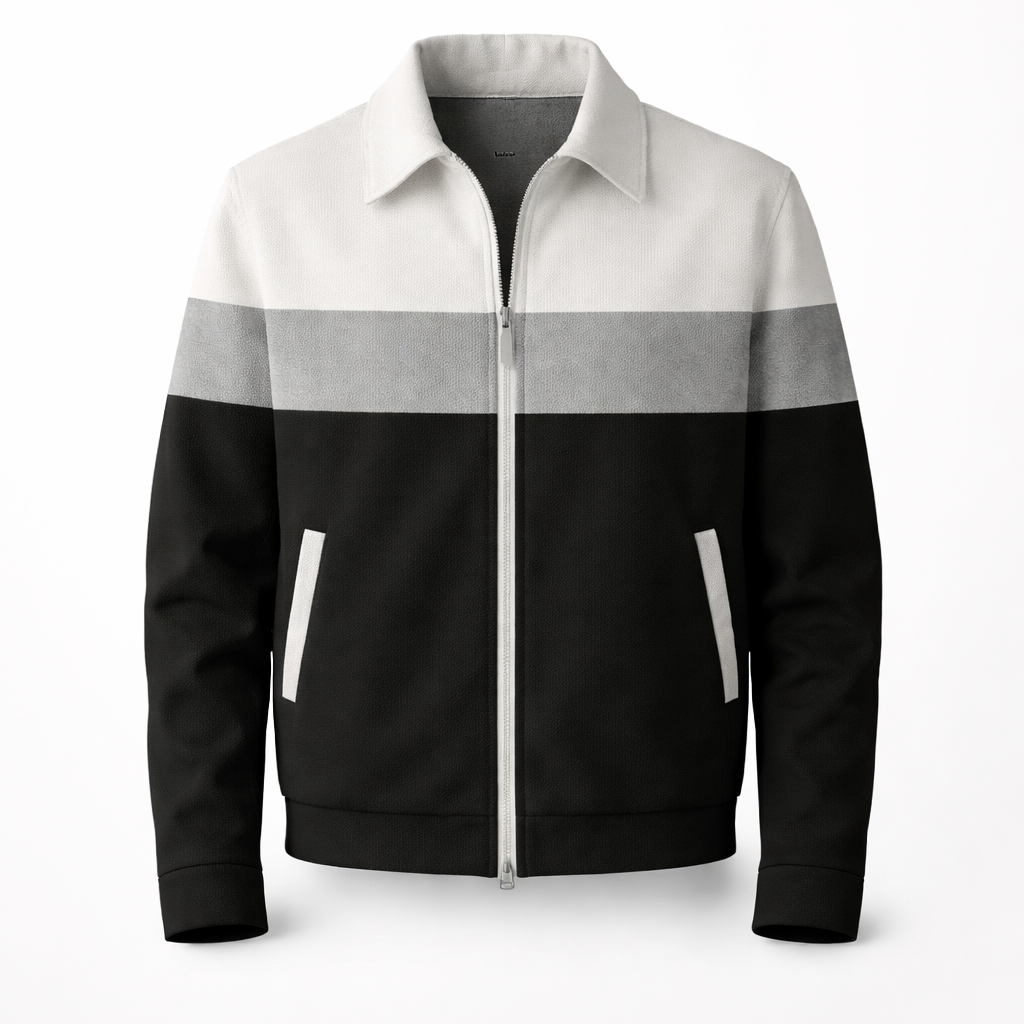 Men's Contrast Panel Colourblock Zip Jacket