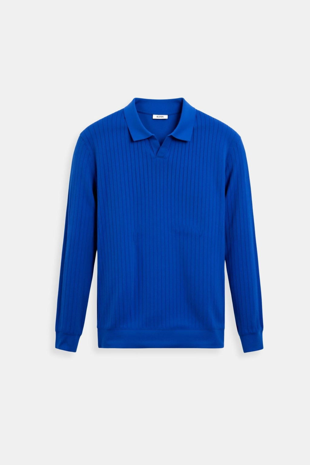 Men's Long Sleeve Ribbed Knitted Polo