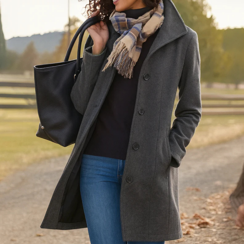 Women's Classic Button-Through Topcoat