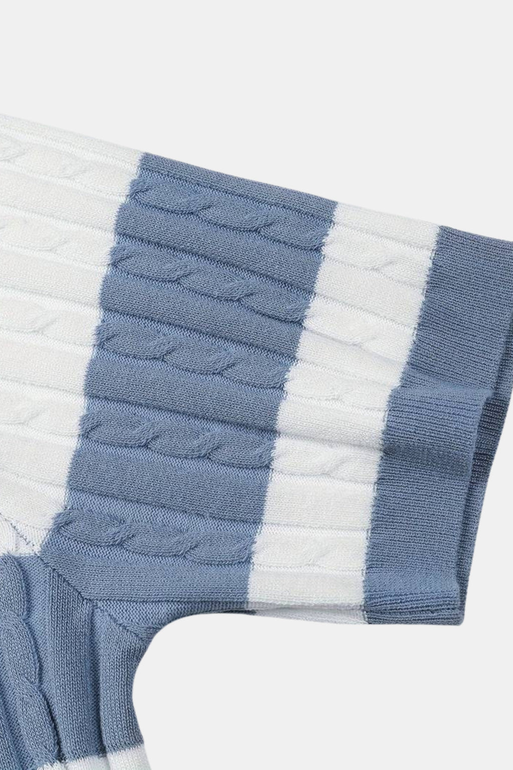 Men's Textured Stripe Knitted Summer Polo