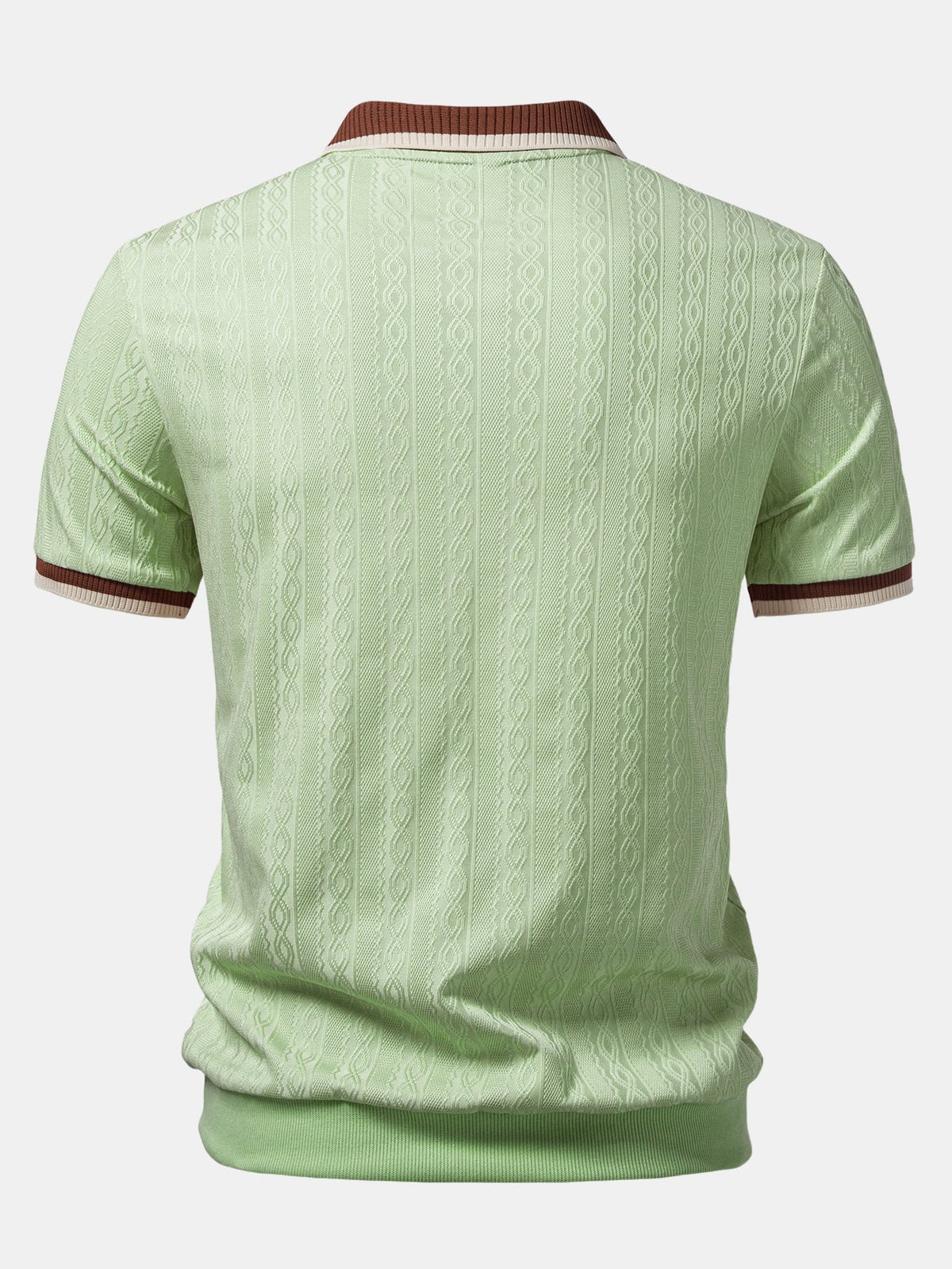 Men's Tailored Fit Quarter-Zip Textured Polo