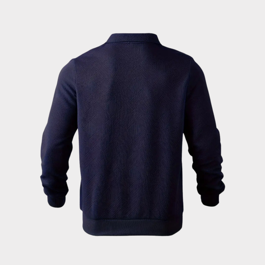 Men's Textured Half-Zip Polo Sweat