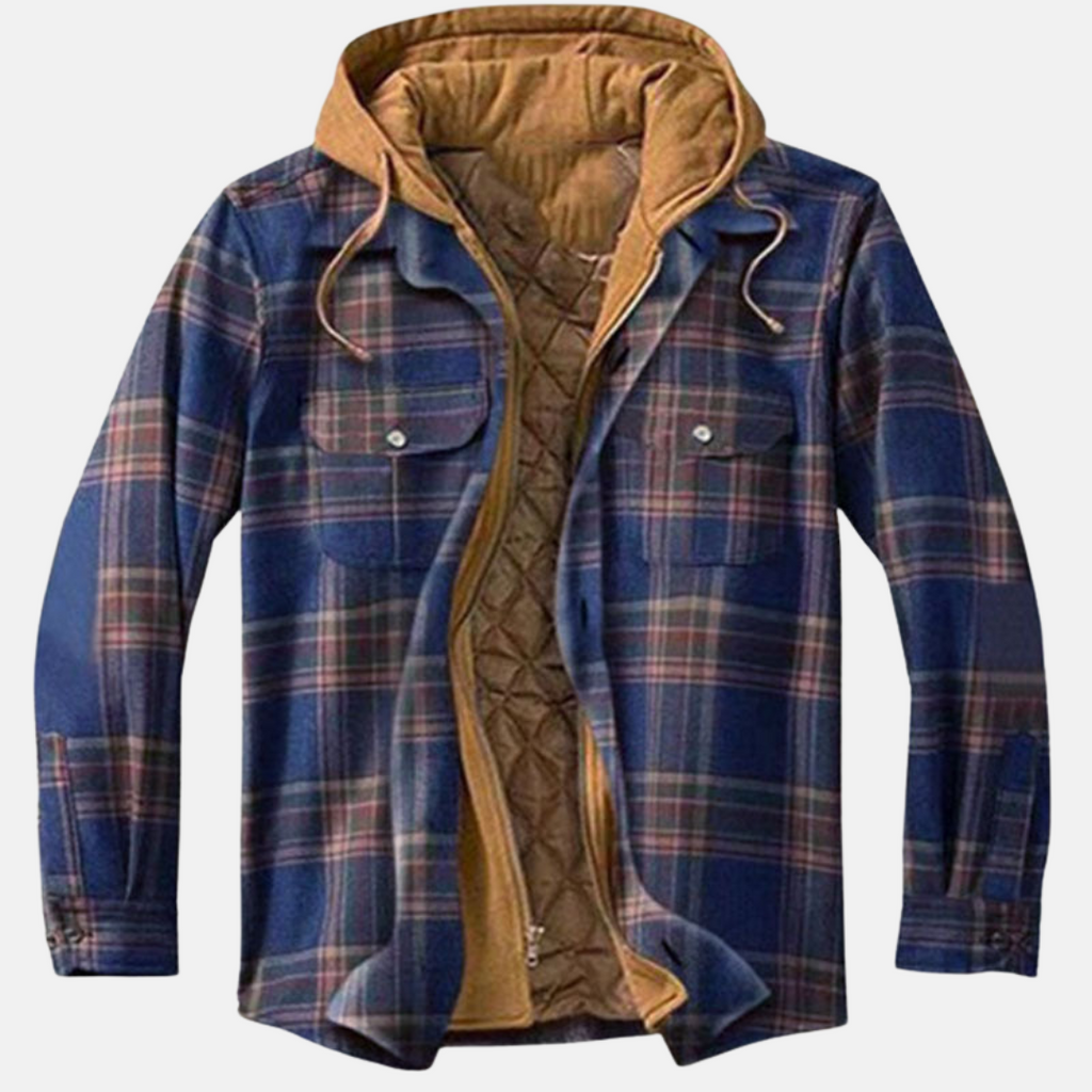 Men's Printed Quilted Hooded Overshirt
