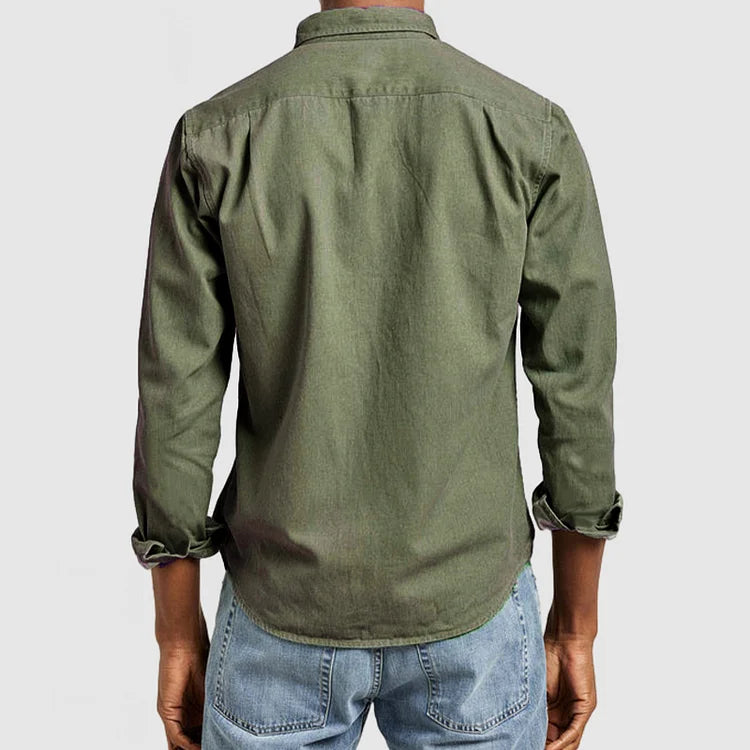 Men's Casual Chest Pocket Button-Through Shirt