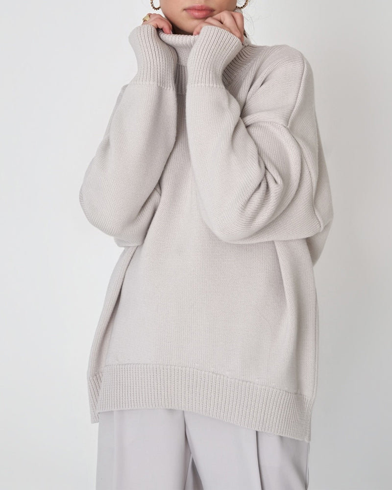 Women's Relaxed Winter Polo Neck Pullover