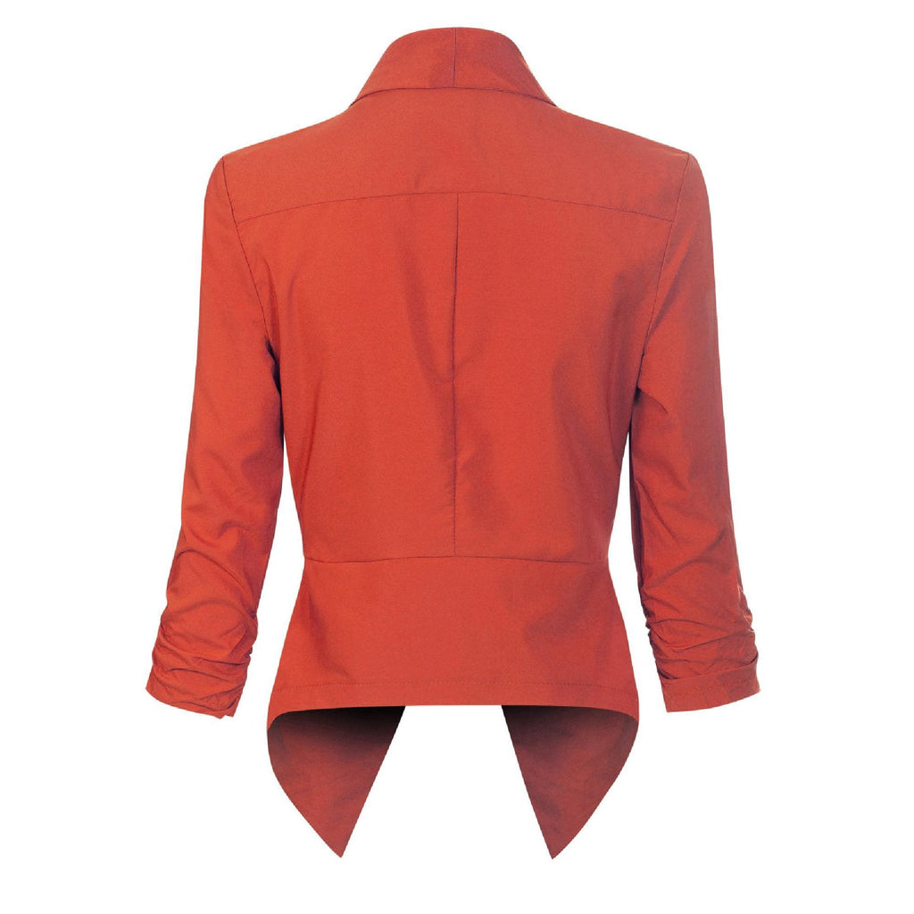 Women's Smart Edge-to-Edge Blazer with Ruched Sleeves