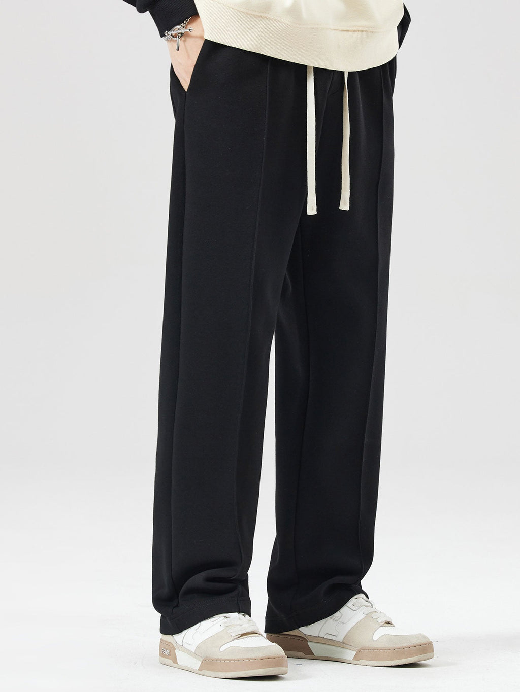Men's Relaxed Hooded Tracksuit with Pintuck Joggers